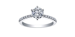 Ring - Natural Round Cut  Maple Leaf Diamonds - 18kt White Gold  | ML305W115