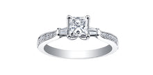 Load image into Gallery viewer, Ring - Natural Princess Cut  Maple Leaf Diamonds - 18kt White Gold  | ML271W100
