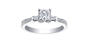 Ring - Natural Princess Cut  Maple Leaf Diamonds - 18kt White Gold  | ML271W100