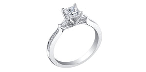 Ring - Natural Princess Cut  Maple Leaf Diamonds - 18kt White Gold  | ML271W100