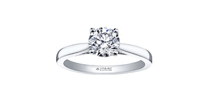 Ring - Natural Round Cut  Maple Leaf Diamonds - 18kt White Gold  | ML806W100