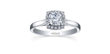 Charger l&#39;image dans la galerie, Ring - Natural Cushion Cut Maple Leaf Diamonds - 18Kt White Gold | ML373W80
