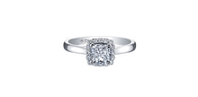 Charger l&#39;image dans la galerie, Ring - Natural Cushion Cut Maple Leaf Diamonds - 18Kt White Gold | ML373W80
