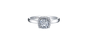 Ring - Natural Cushion Cut Maple Leaf Diamonds - 18Kt White Gold | ML373W80