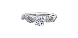 Ring - Natural Round Cut  Maple Leaf Diamonds - 18kt White Gold  | ML382W60