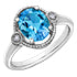Ring - Diamonds & Blue Topaz - 10kt white gold  | DX800WBT