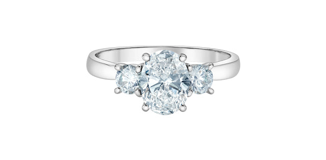 Trenitry Ring 14KT white gold | LGD | 1.52ct Oval cut center
