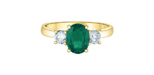 Load image into Gallery viewer, Ring 10KT Yellow Gold - Lab Grown Emerald and Diamonds
