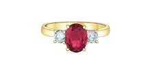 Charger l'image dans la galerie, Ring 10KT Yellow Gold - Lab Grown Ruby and Diamonds | R4529/190-10LGDRUB
