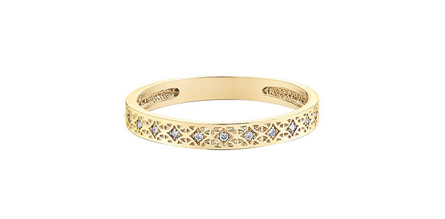 Ring - 10kt yellow gold - diamonds | 30028