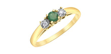 Charger l&#39;image dans la galerie, Ring - Diamonds &amp; Emerald - 10kt  gold  | DX183EM
