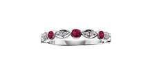 Charger l'image dans la galerie, Half eternity band - Diamonds &amp;  Ruby -  10kt White Gold | DX463WRU
