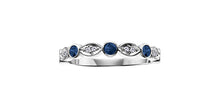 Charger l'image dans la galerie, Half eternity band - Diamonds &amp;  Sapphire -  10kt White Gold | DX463WSA
