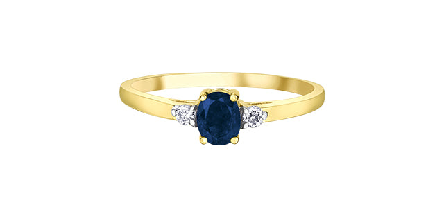 Ring - Diamonds & Sapphire  - 10kt Yellow Gold | DD7898YSA