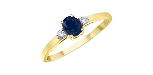 Ring - Diamonds & Sapphire  - 10kt Yellow Gold | DD7898YSA