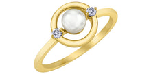 Charger l&#39;image dans la galerie, Pearl and diamonds ring - 10kt yellow gold | ML938YPEA
