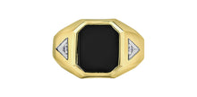 Load image into Gallery viewer, Diamond &amp; Onyx Ring - 10kt yellow gold| DD7881Y

