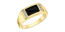 Charger l&#39;image dans la galerie, Ring - 10kt yellow gold - Diamonds  Onyx | DD8045YON
