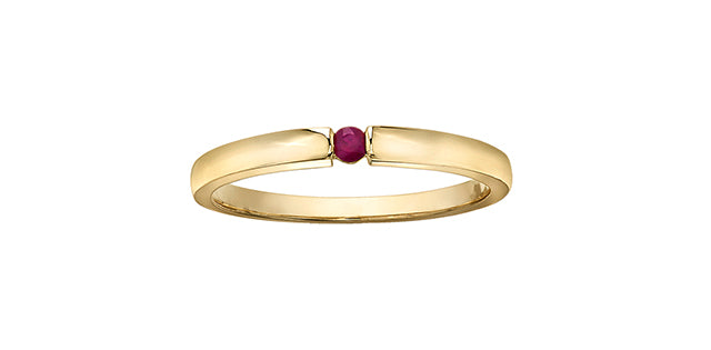 Ring - 10kt yellow gold -Ruby |