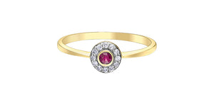 Ring - Diamonds & Ruby - 10kt  gold  | DD8063YRU
