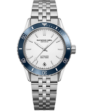 Charger l&#39;image dans la galerie, Raymond Weil Freelancer Diver White Dial Bracelet Watch, 36mm | 2755-ST3-30001
