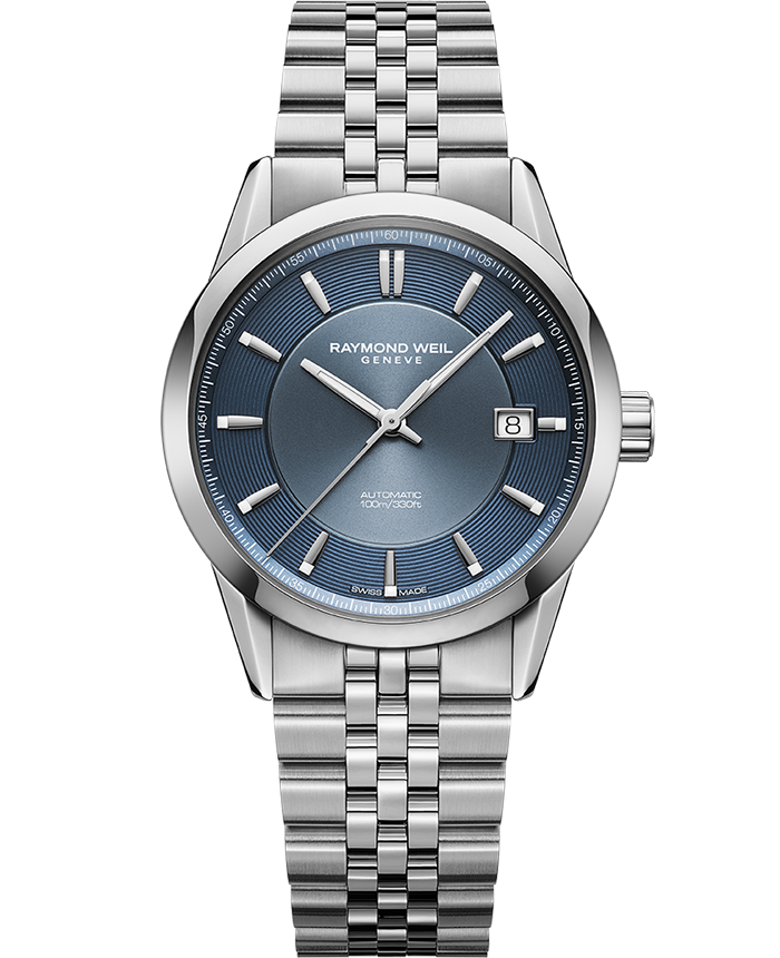 Raymond Weil Freelancer Automatic Blue Dial Stainless Steel Bracelet Watch, 38 mm | 2771-ST-50051