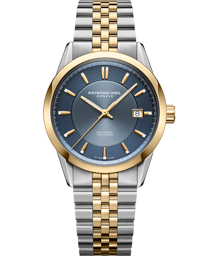 Raymond Weil Freelancer Automatic Blue Dial Stainless Steel Two-tone Bracelet Watch, 38 mm | 2771-STP-50051