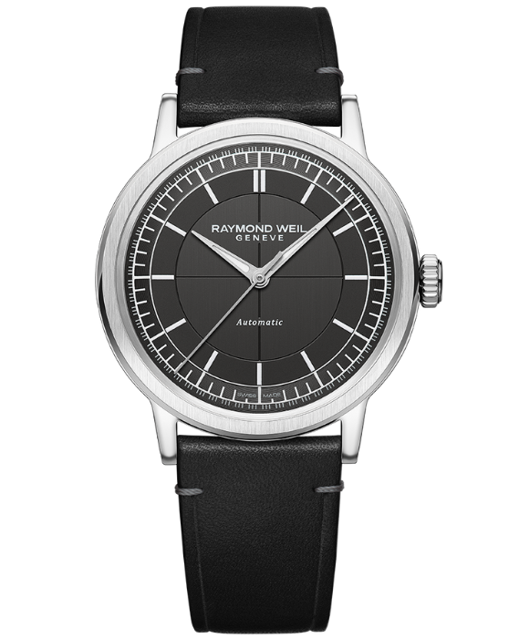 Raymond weil black face watch discount