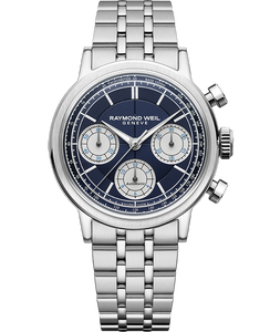 Raymond Weil Millesime Automatic Chronograph Midnight Blue Dial Watch, 39.5 mm | 7765-ST-50651