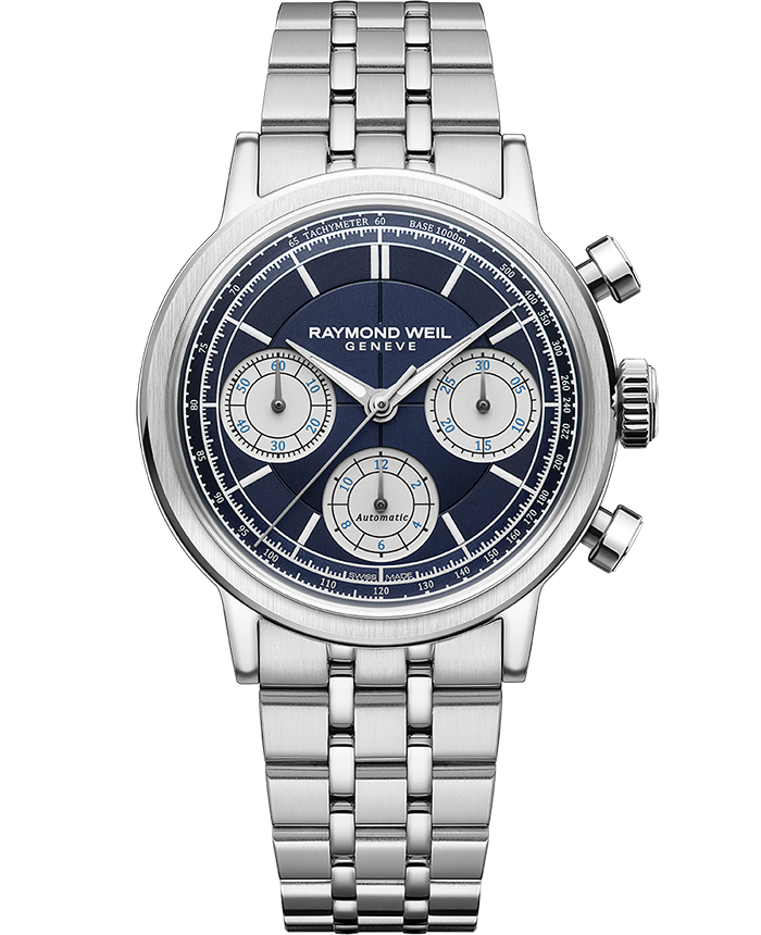 Raymond Weil Millesime Automatic Chronograph Midnight Blue Dial Watch, 39.5 mm | 7765-ST-50651