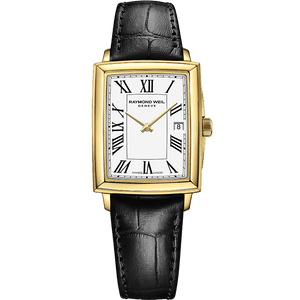 Raymond Weil Toccata Ladies Gold Quartz Leather Watch, 22.6 x 28.1 mm | 5925-PC-00300