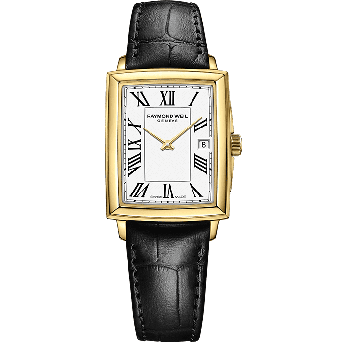 Raymond Weil Toccata Ladies Gold Quartz Leather Watch, 22.6 x 28.1 mm | 5925-PC-00300