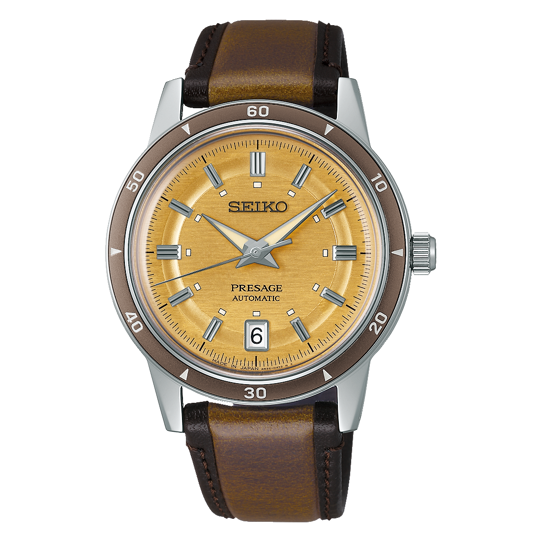 SEIKO PRESAGE 腕時計 ゴールド/ブラウン Seiko Presage Style 60's - Yellow - 39.5mm | SRPL75J1 – Assaleh