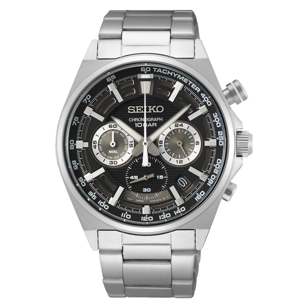 Seiko Quartz Chronograph - Black - 41.5mm | SSB397P1