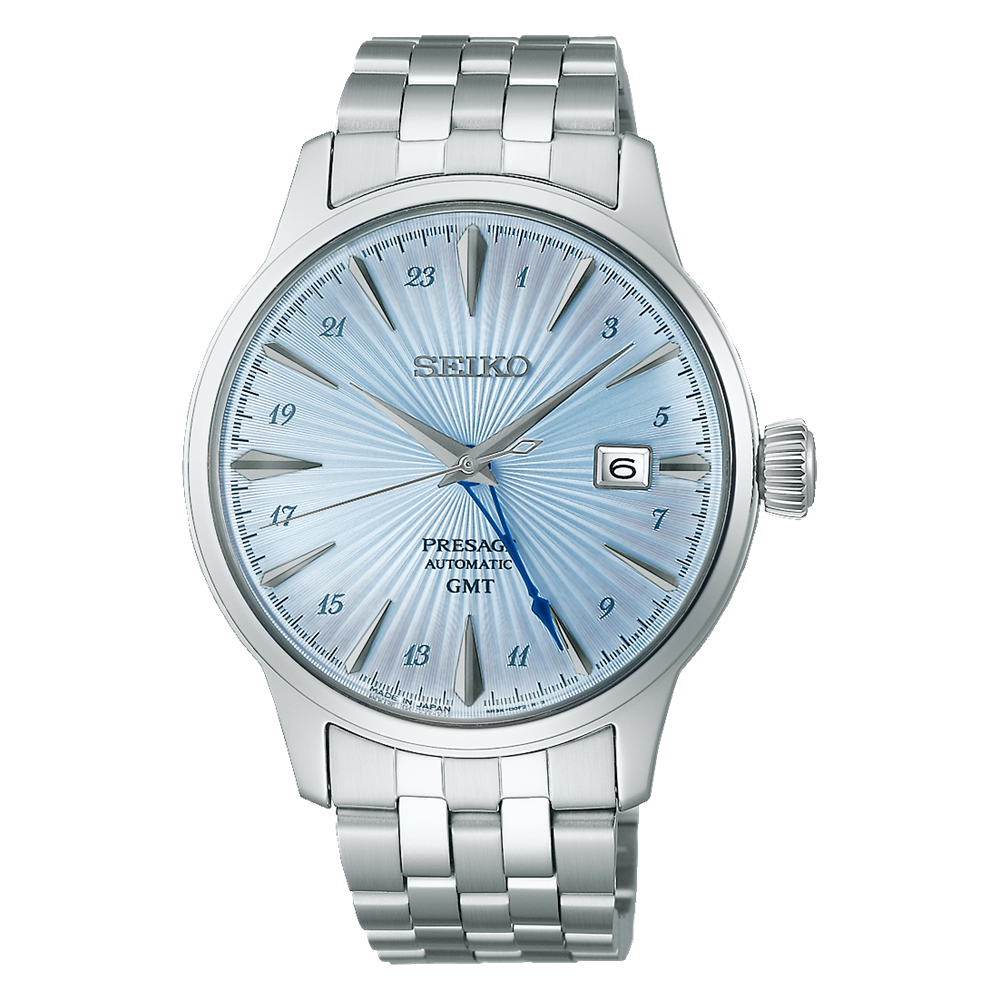 Seiko Presage Light Blue GMT - Light blue - 40mm | SSK037J1