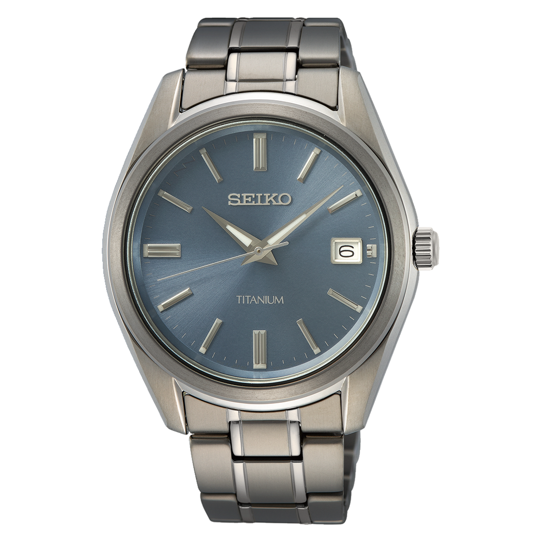 Seiko Quartz - Titanium - Blue - 40.2mm | SUR371P1
