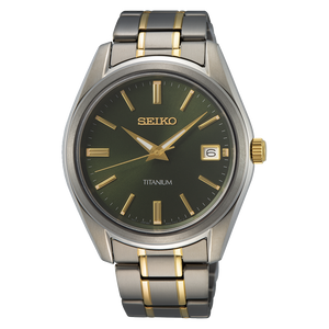 Seiko Quartz - Titanium - Dark Green - 40.2mm | SUR377P1