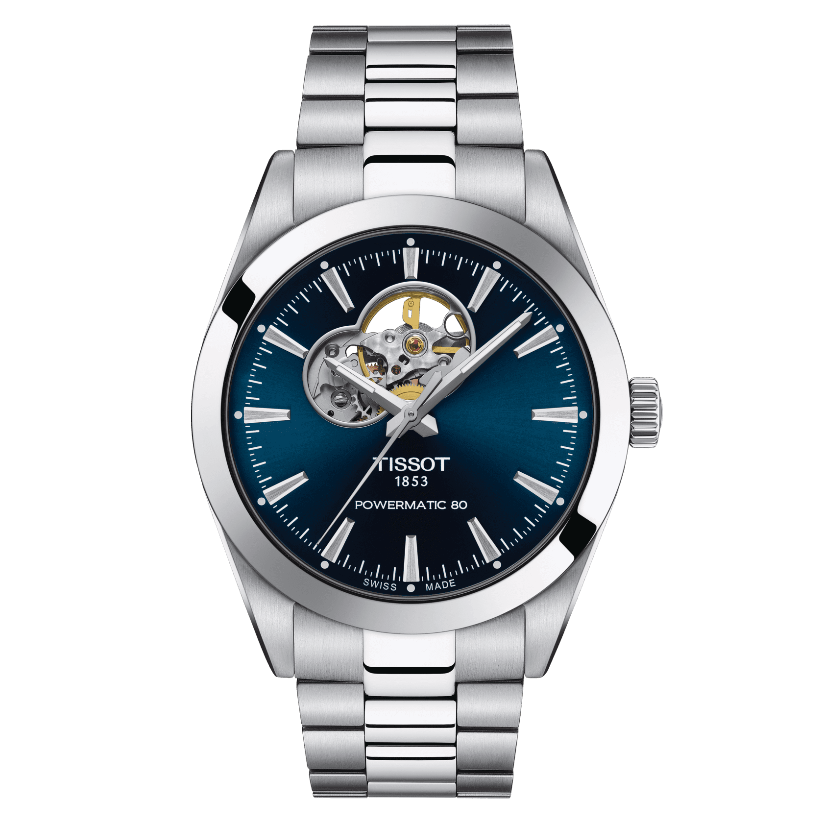 Tissot Gentleman Powermatic Blue 80 Open Heart | T1274071104101