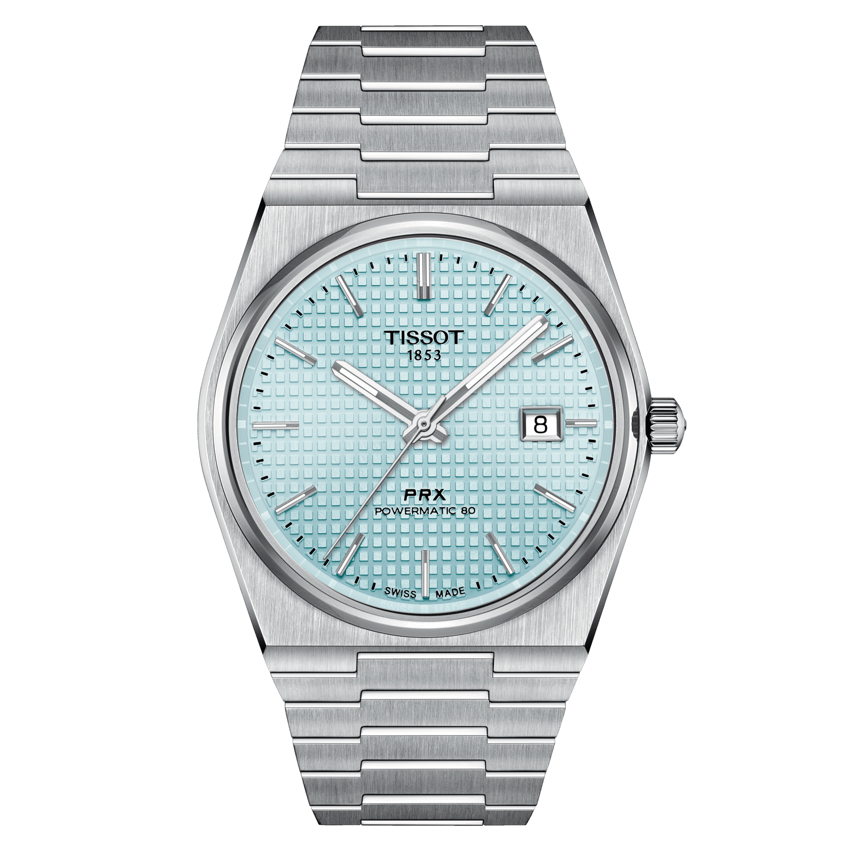 Tissot PRX Powermatic 80 Ice Blue 40mm T1374071135100 Assaleh Joailleries Jewellers