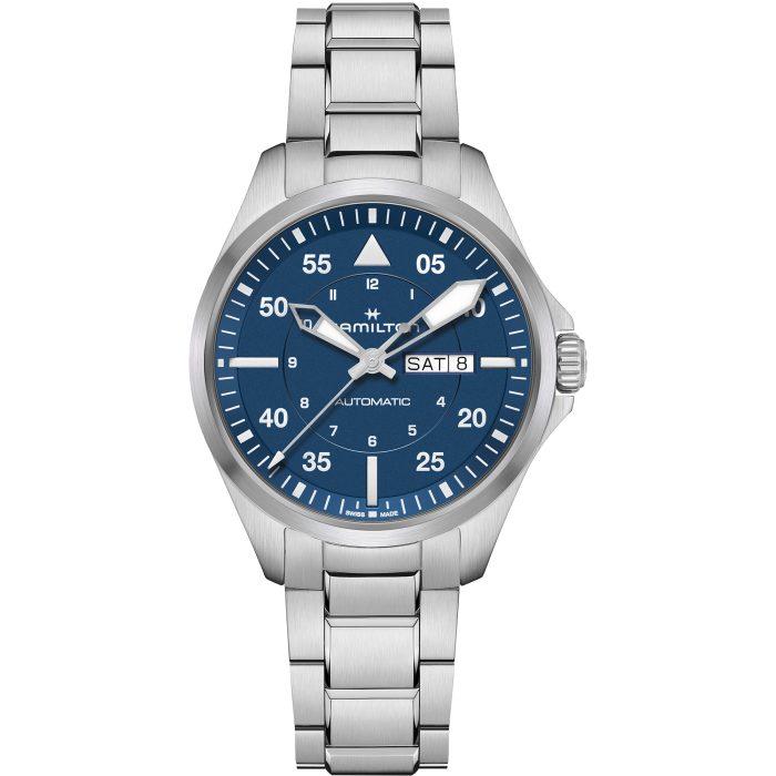Hamilton KHAKI AVIATION PILOT DAY DATE AUTO 42mm Blue