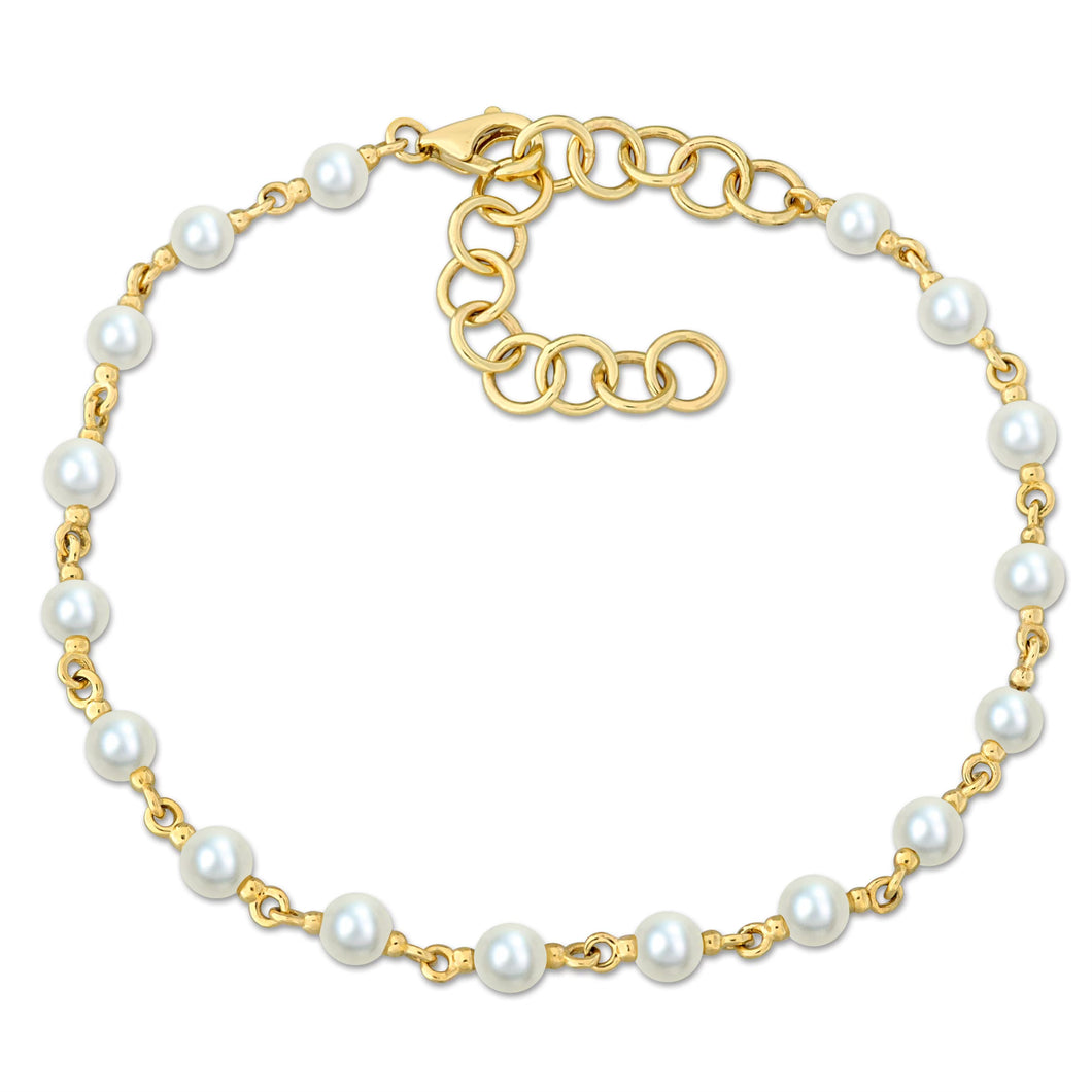 Bracelet - fresh water pearls 3.5-4mm - 10kt yellow gold | FC2F79-VEKX
