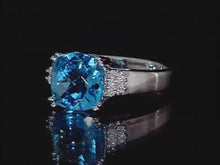 Charger et lire la vidéo dans la visionneuse de la Galerie, Ring - Diamonds &amp; Blue Topaz - 10kt white gold  | DD1856
