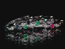 Charger et lire la vidéo dans la visionneuse de la Galerie, Half eternity band - Diamonds &amp;  Ruby -  10kt White Gold | DX463WRU
