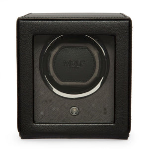 WOLF - Cub Single Watch Winder with Cover - Black  | 461103