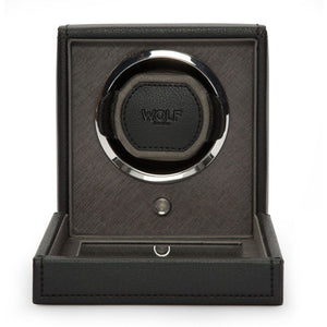 WOLF - Cub Single Watch Winder with Cover - Black  | 461103