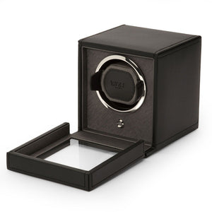 WOLF - Cub Single Watch Winder with Cover - Black  | 461103