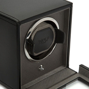 WOLF - Cub Single Watch Winder with Cover - Black  | 461103