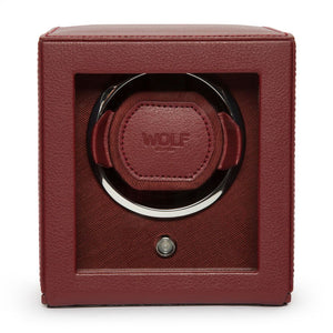WOLF - Cub Single Watch Winder with Cover - Bordeaux | 461126