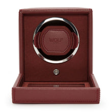 Charger l&#39;image dans la galerie, WOLF - Cub Single Watch Winder with Cover - Bordeaux | 461126
