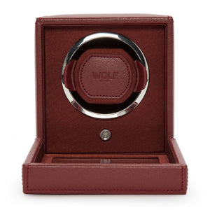 WOLF - Cub Single Watch Winder with Cover - Bordeaux | 461126